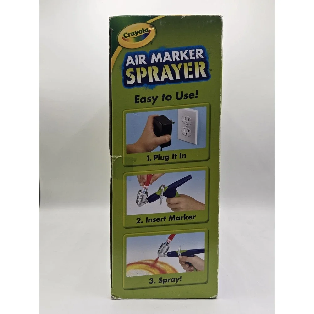 Crayola Air Marker Sprayer Set Airbrush Kit‎  Electric Powered Spray Art New